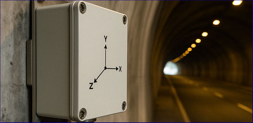 Monitoraggio in galleria con accelerometri triassiali e sismici per rilevare vibrazioni e cedimenti in tempo reale con alta precisione - Tecnopenta Srl