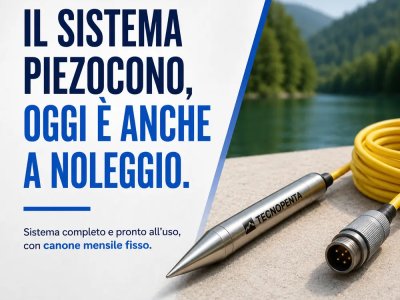Sistema piezocono completo Tecnopenta disponibile a noleggio operativo, pronto all'uso