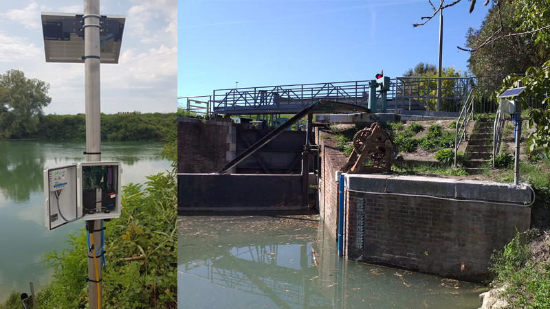 Idrometro di conducibilità per misurare la conducibilità elettrica dell'acqua, utilizzato in applicazioni idrologiche e ambientali