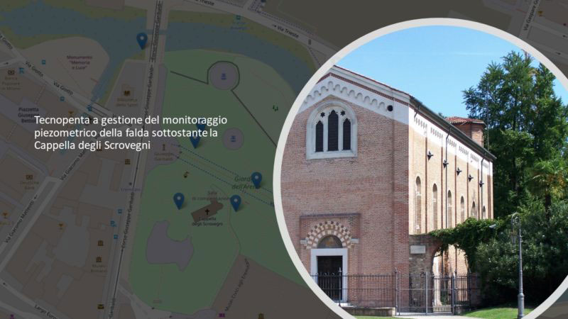 Monitoraggio piezometrico della Cappella degli Scrovegni per misurare la pressione dell'acqua sotterranea e preservare il sito storico